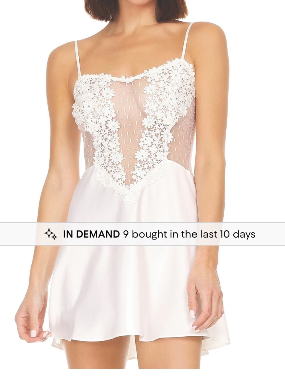 Flora Nikrooz White Sheer Lace Slip